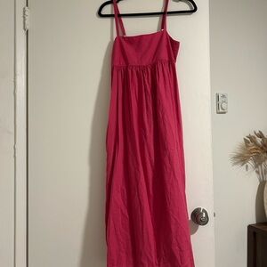 Uniqlo Bright Pink Midi Sun Dress